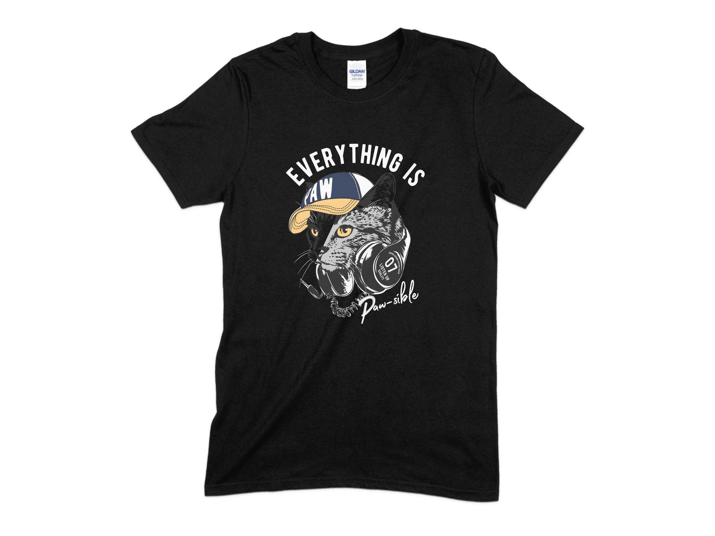 Everything Is Paw-sible Slogan T-Shirt, Cute Cat T-Shirt