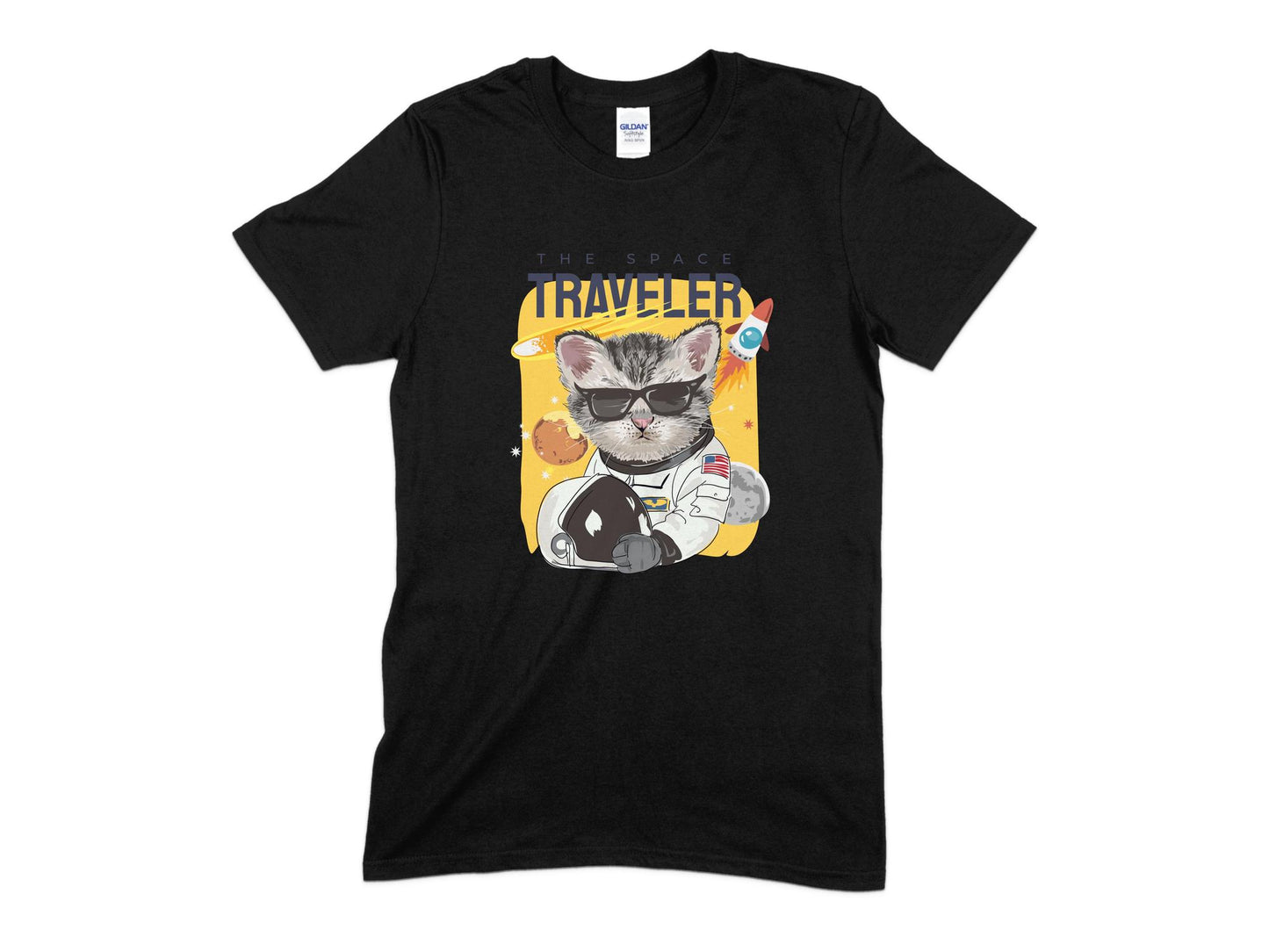 "The Space Traveler" Cat T-Shirt, Cute Cat T-