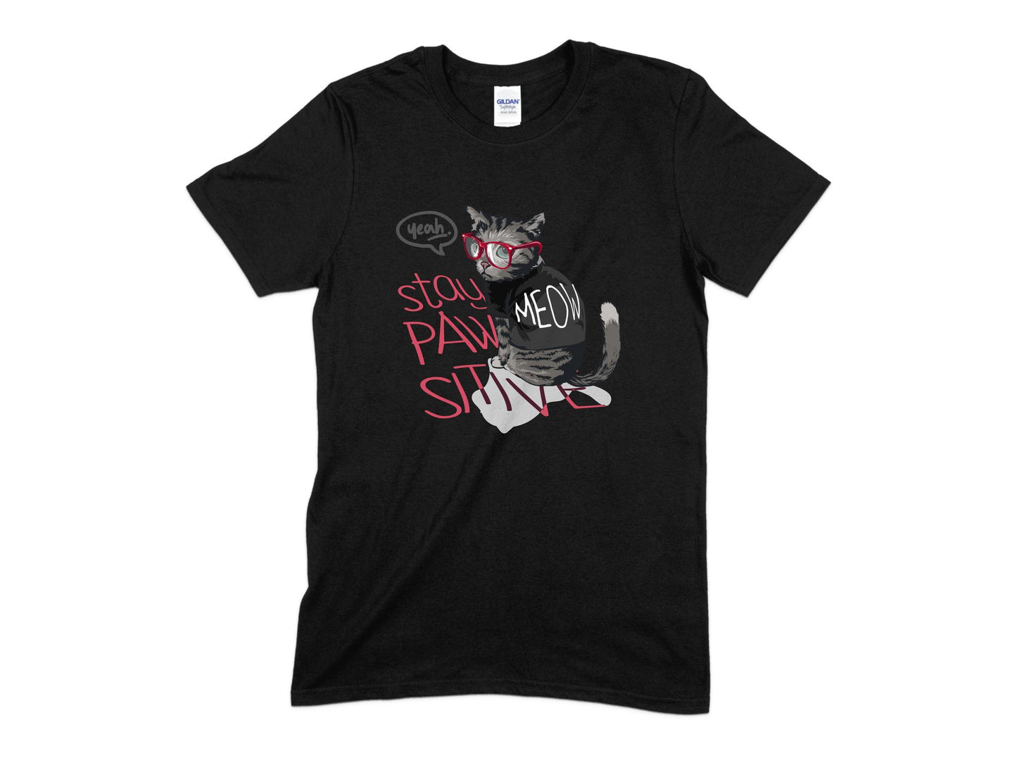 Stay Paw Sitive Cat T-Shirt, Cute Cat T-Shirt