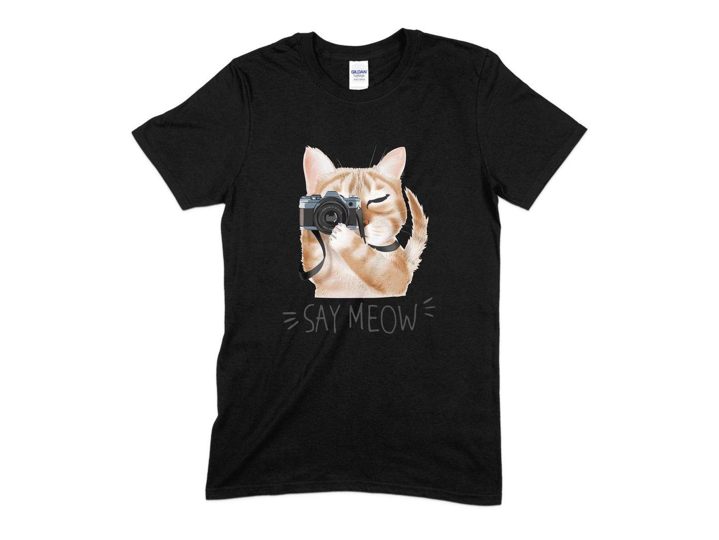 Say Meow T-Shirt, Cat Photographer T-Shirt, Cute Cat Shirt