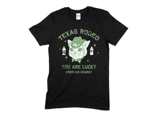 Cowboy Cat Texas Rodeo Cowboy Classic Trendy Design Casual T-Shirt
