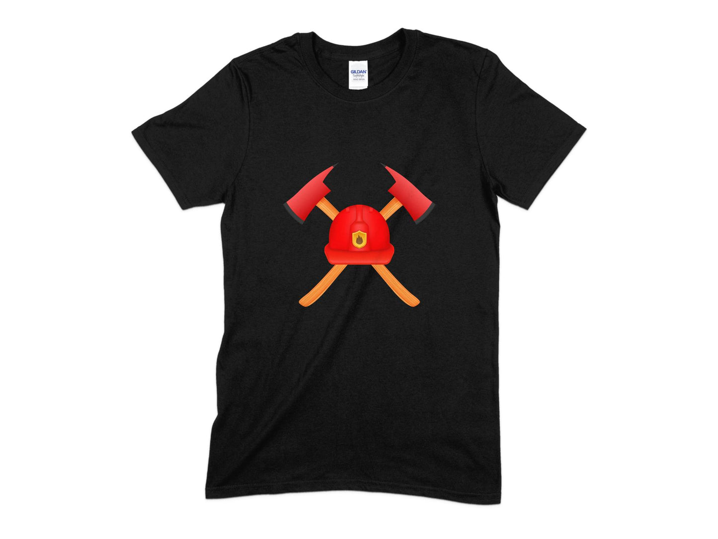 Firefighter Helmet and Axes T-Shirt, Firefighter T-Shirt