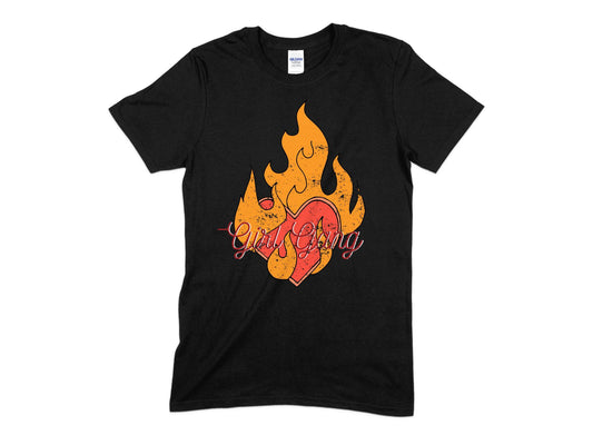 Girl Gang Shirt, Fire Heart T-shirt