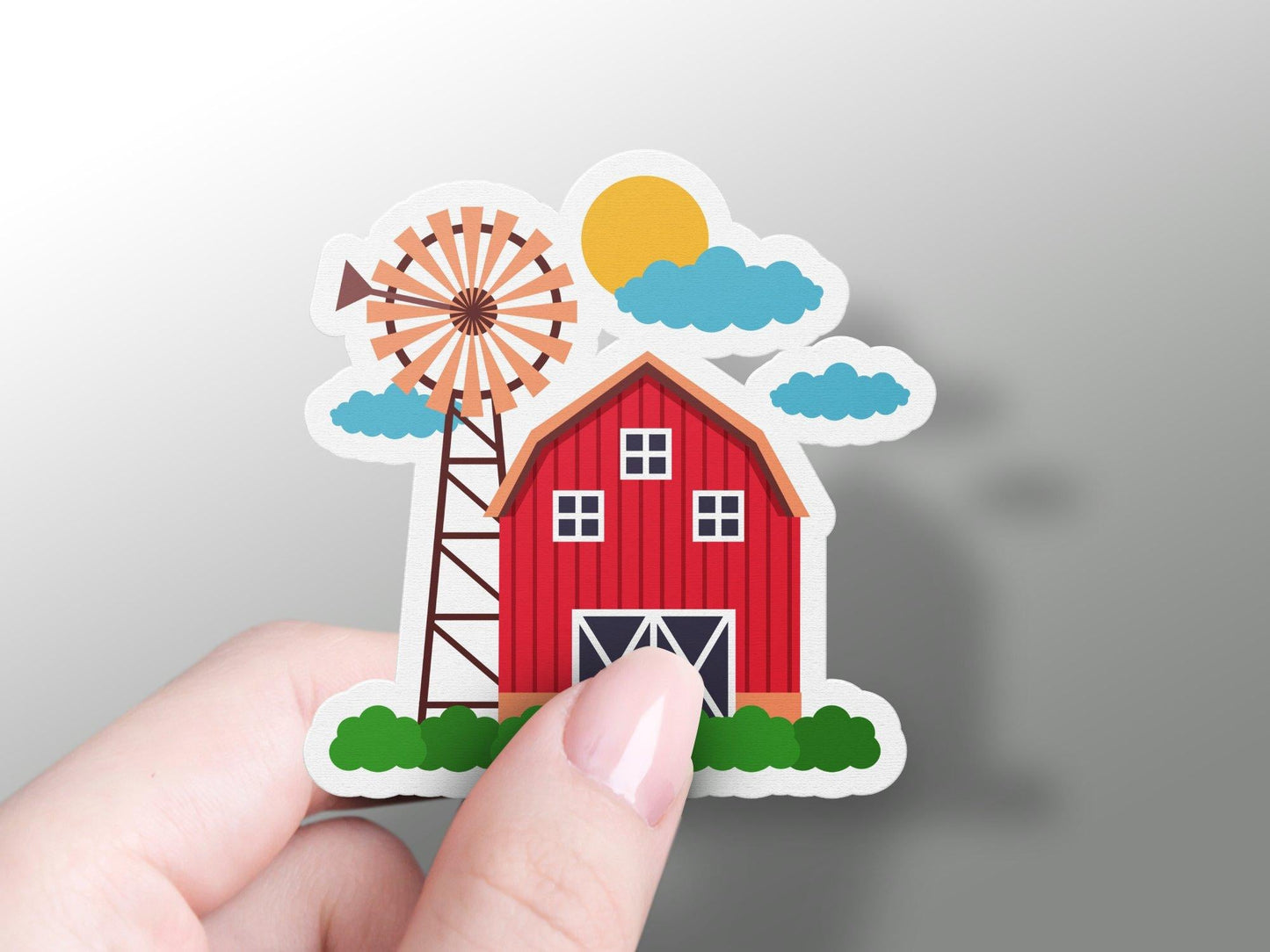 Farm With Mill Sticker