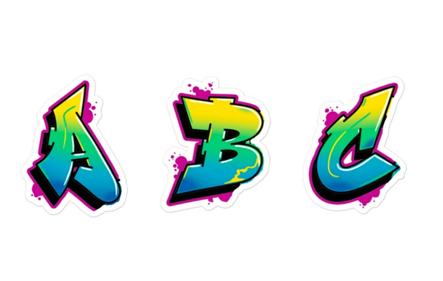 Individual Graffiti Letter Stickers