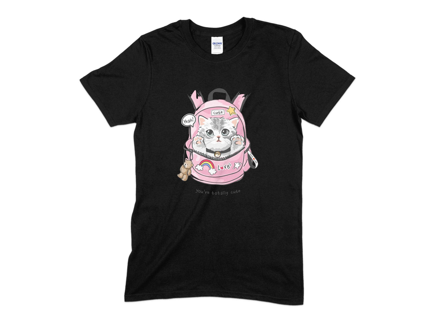 You're Totally Cute Cat Shirt, Cute Cat In Backpack Shirt, Cat Shirt